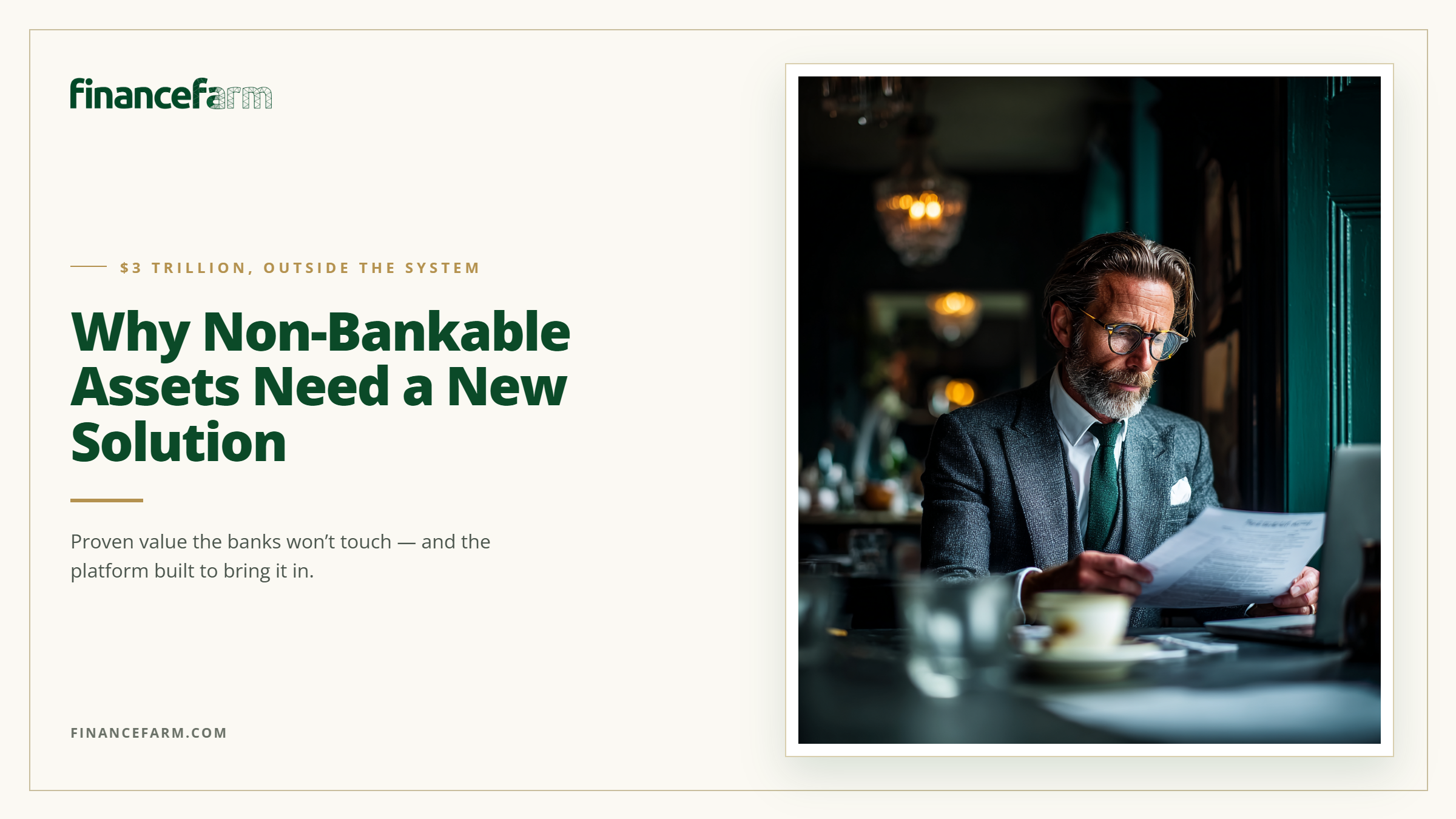 Why Non-Bankable Assets Need a New Solution And What FinanceFarm Is Building